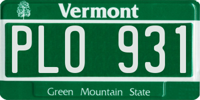 VT license plate PLO931