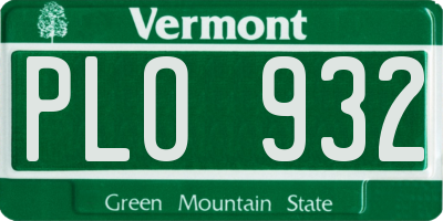 VT license plate PLO932