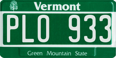 VT license plate PLO933