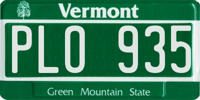 VT license plate PLO935