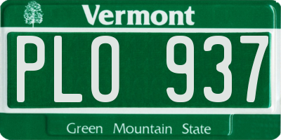 VT license plate PLO937