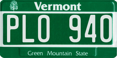 VT license plate PLO940