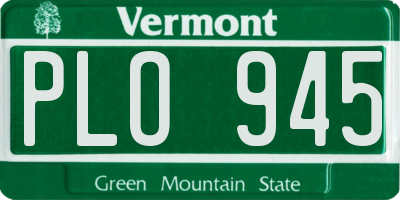 VT license plate PLO945