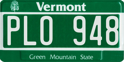 VT license plate PLO948