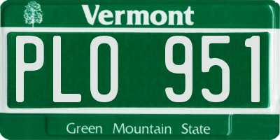 VT license plate PLO951
