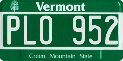 VT license plate PLO952