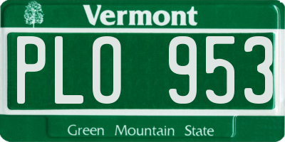 VT license plate PLO953