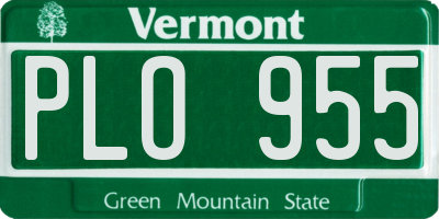 VT license plate PLO955