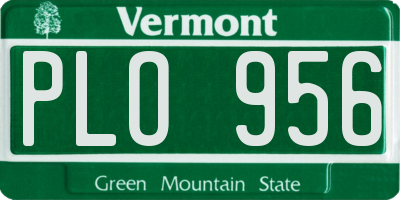 VT license plate PLO956