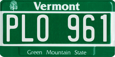 VT license plate PLO961