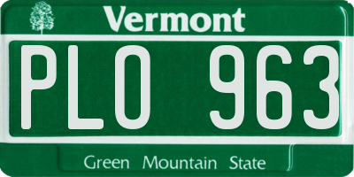 VT license plate PLO963
