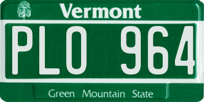 VT license plate PLO964