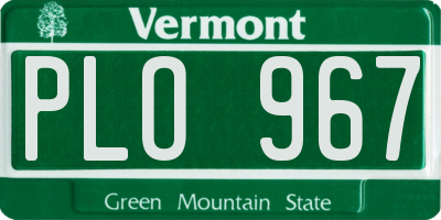 VT license plate PLO967