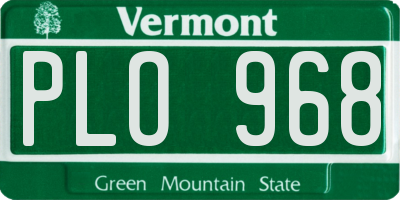 VT license plate PLO968