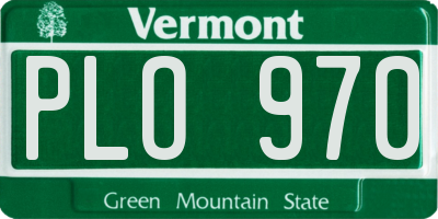VT license plate PLO970