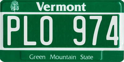 VT license plate PLO974