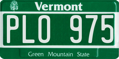 VT license plate PLO975