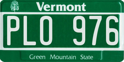 VT license plate PLO976