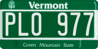 VT license plate PLO977