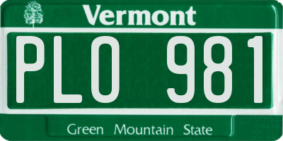 VT license plate PLO981