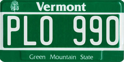 VT license plate PLO990