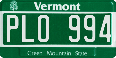 VT license plate PLO994