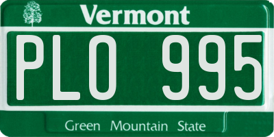 VT license plate PLO995