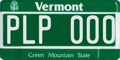 VT license plate PLP000