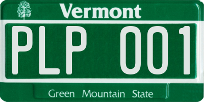 VT license plate PLP001