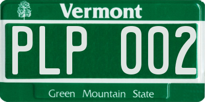 VT license plate PLP002