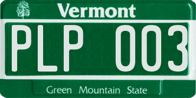 VT license plate PLP003