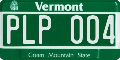 VT license plate PLP004
