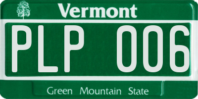 VT license plate PLP006