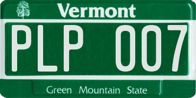 VT license plate PLP007