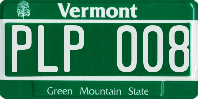 VT license plate PLP008
