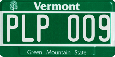 VT license plate PLP009