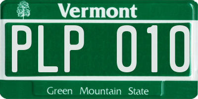 VT license plate PLP010