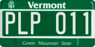 VT license plate PLP011