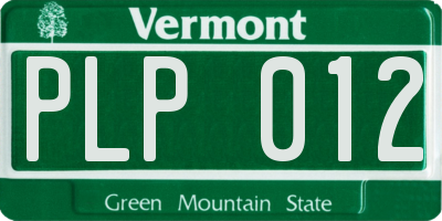 VT license plate PLP012