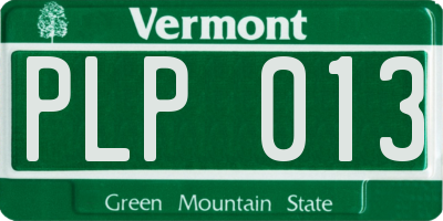 VT license plate PLP013