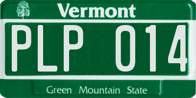VT license plate PLP014