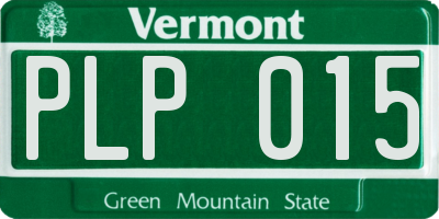 VT license plate PLP015