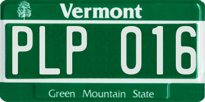 VT license plate PLP016