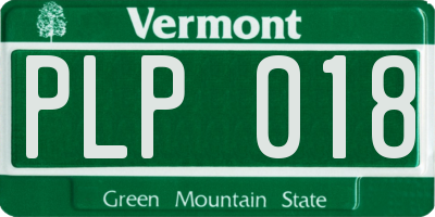 VT license plate PLP018
