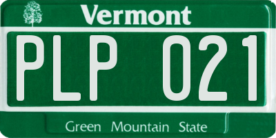 VT license plate PLP021
