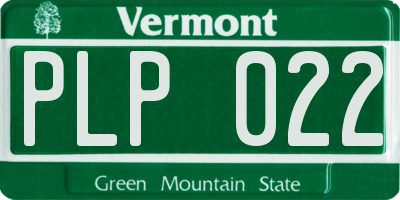 VT license plate PLP022