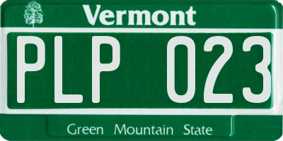 VT license plate PLP023