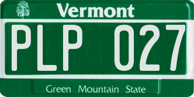 VT license plate PLP027