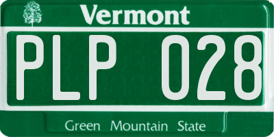 VT license plate PLP028