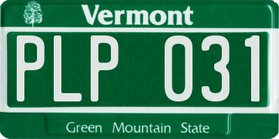 VT license plate PLP031